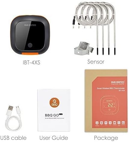 INKBIRD Bluetooth Digital Wireless Food Meat Thermometer IBT-4XS, 4 Probes