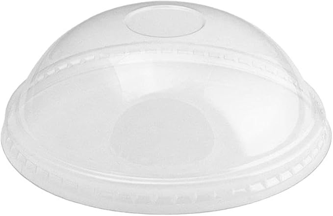 UNIQ 100 Count Dome Ice Cream Cup Lids - 4 oz Clear Disposable Lids - Fit Our 4 oz Cups Perfectly - *Cups Sold Separately* Frozen Dessert Supplies