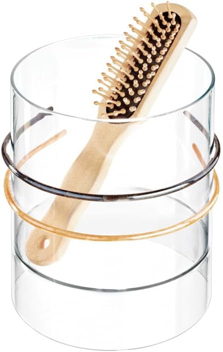 iDesign Hair Accessories Organizer Canister, The Clarity Collection – 6" x 6" x 7", Clear
