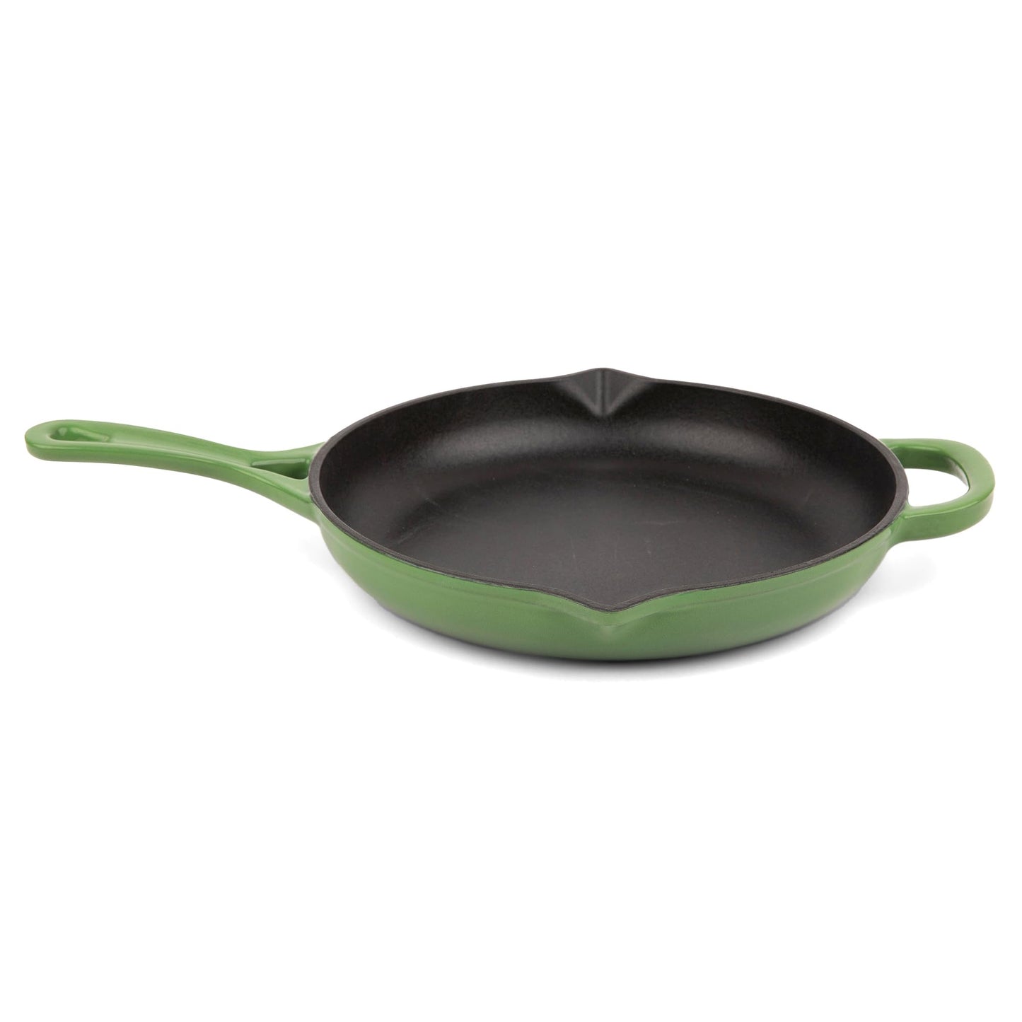 Larder & Vine Enameled Cast Iron Skillet | 10.25 inch Skillet | Saute Pan with Pour Spouts | Enamel Coated Cast Iron | Compatible on All Cooktops & Oven Safe to 500 F | Cabernet