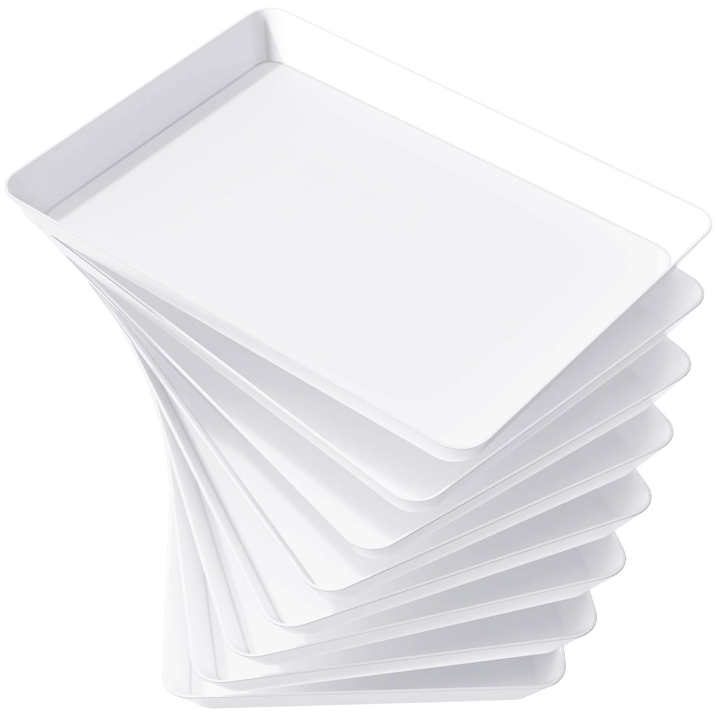 Lifewit 8 Pcs Serving Tray for Party, Reusable Plastic Food Serving Platter