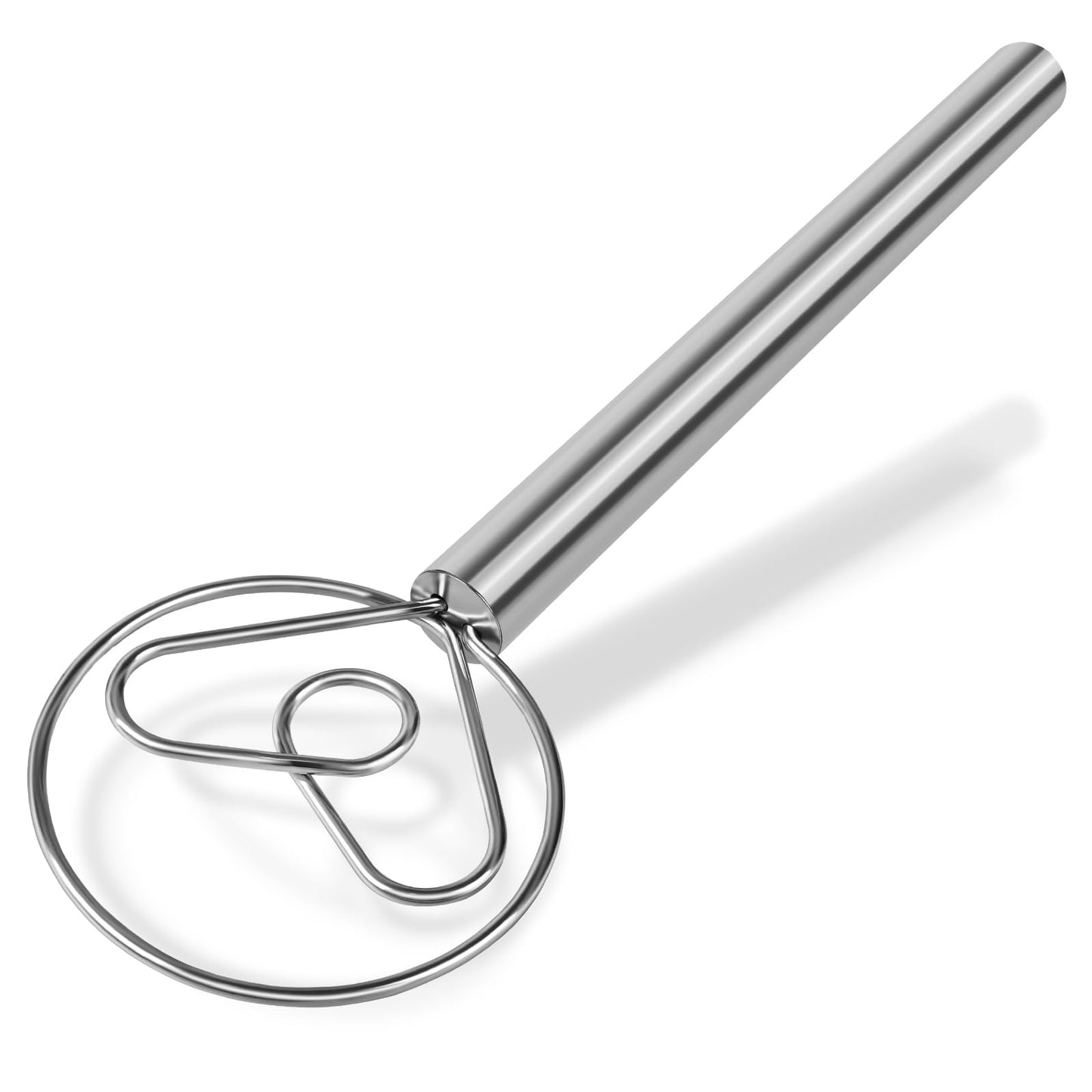 Maxjoy Danish Dough Whisk, Stainless Steel Wood Handle for Sourdough Bread