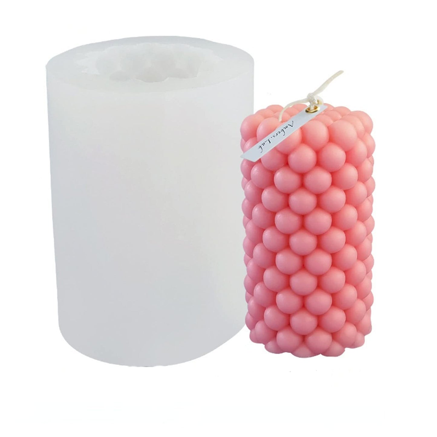 Lines Cylinder Candle Mold 3D Knitting Wool Pillar Silicone Candle Mould Fondant Chocolate Cake Tool for Handmade Soap, Polymer Clay