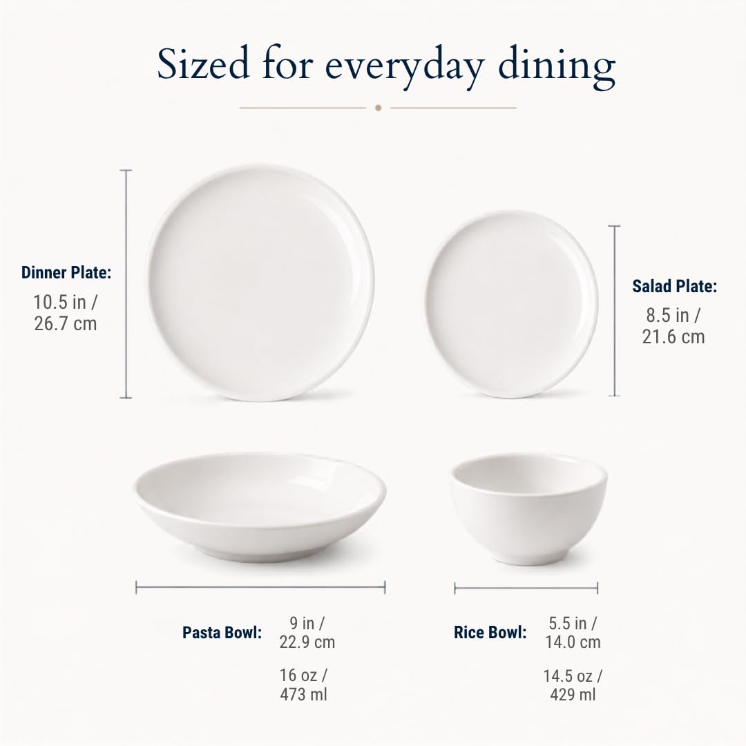 Villeroy & Boch Artesano Original 16 Piece Dinnerware Set, Creamy White