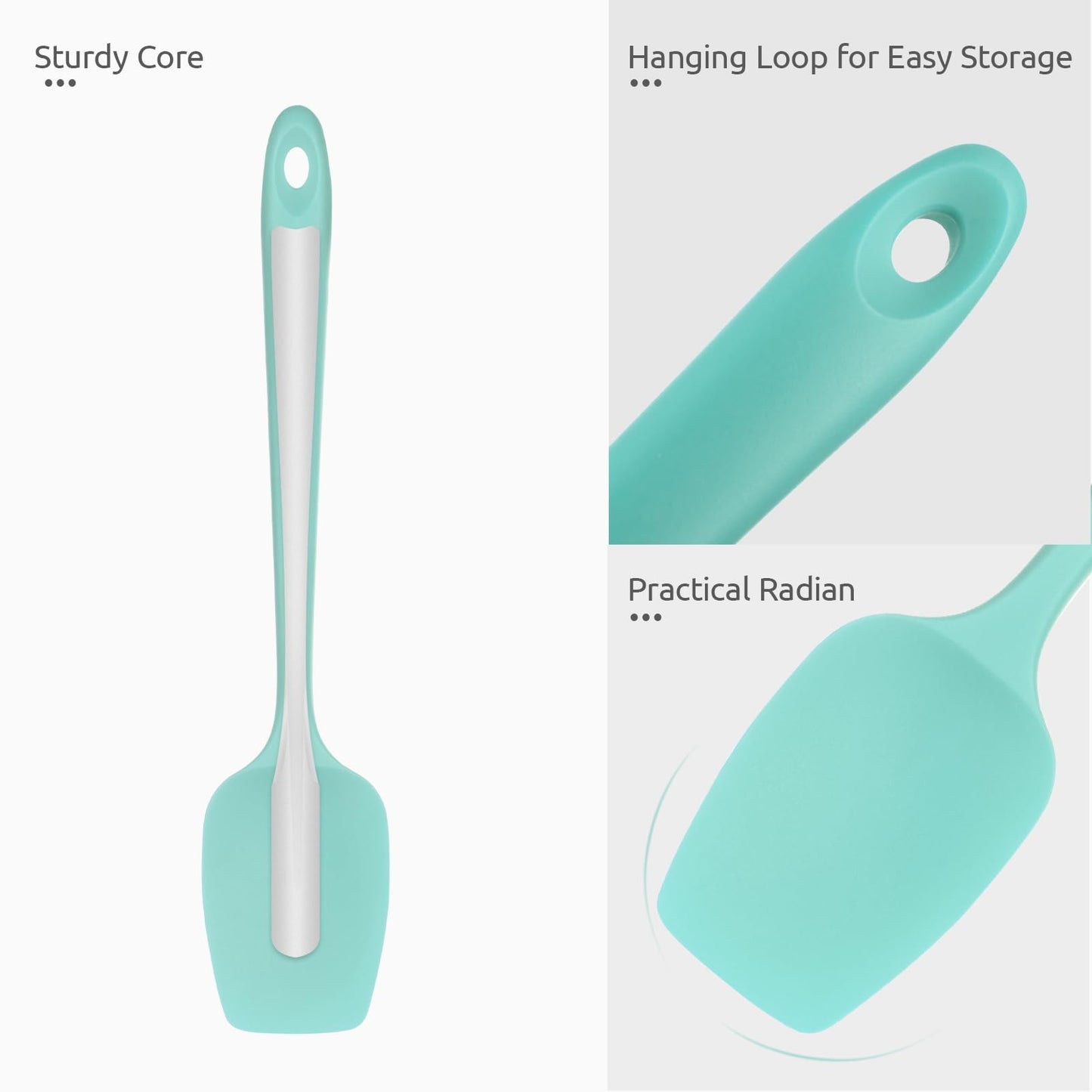 U-Taste 600°F Heat Resistant Food Grade Silicone Spatula, 4-Pcs, Multicolor