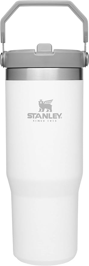 Stanley IceFlow Flip Straw Tumbler with Handle 30 oz | Twist On Lid and Flip Up Straw | Leak Resistant Water Bottle | Insulated Stainless Steel |BPA-Free | Polar