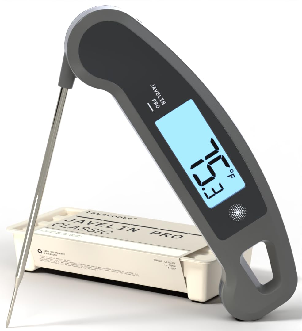 Lavatools Javelin® PRO Classic Ultra-Fast 2-Second Professional Digital Instant Read Meat Thermometer for Grill and Cooking, Auto-Rotating Backlit Display, IP65 Water Resistant, NSF Certified – Maize