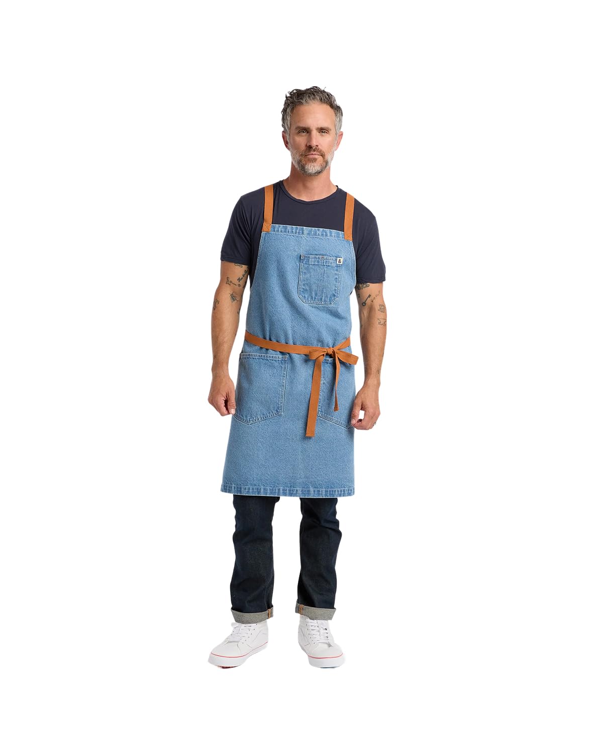 hedley & bennett Crossback Chef Apron, Pockets & Towel Loop, Oyster Gray