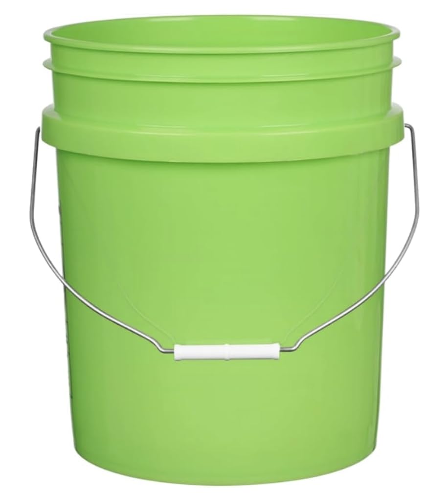 House Naturals 5 Gallon Premium HPDE Plastic Bucket - Made in USA Food Grade Container, BPA Free All Purpose Pail (5, Red)