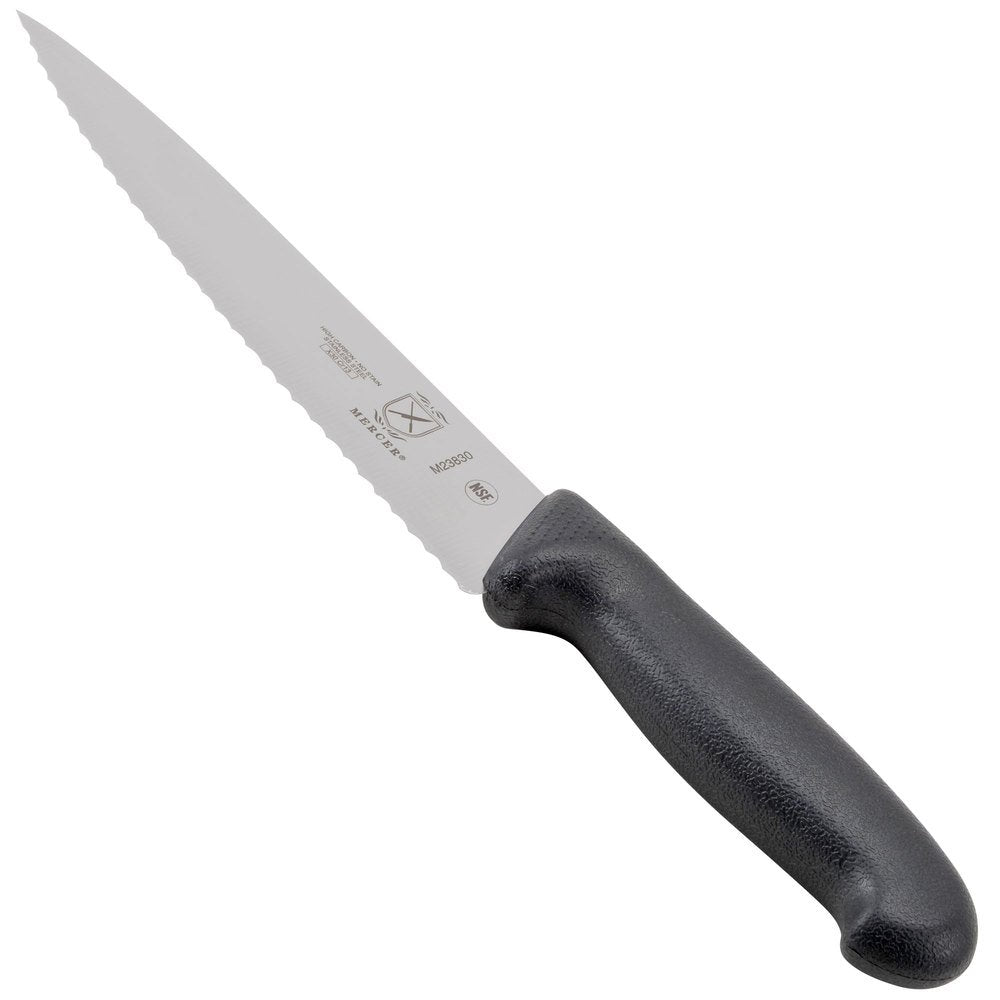 Mercer Culinary M22508 Millennia Black Handle, 8-Inch Wavy Edge, Bread Knife