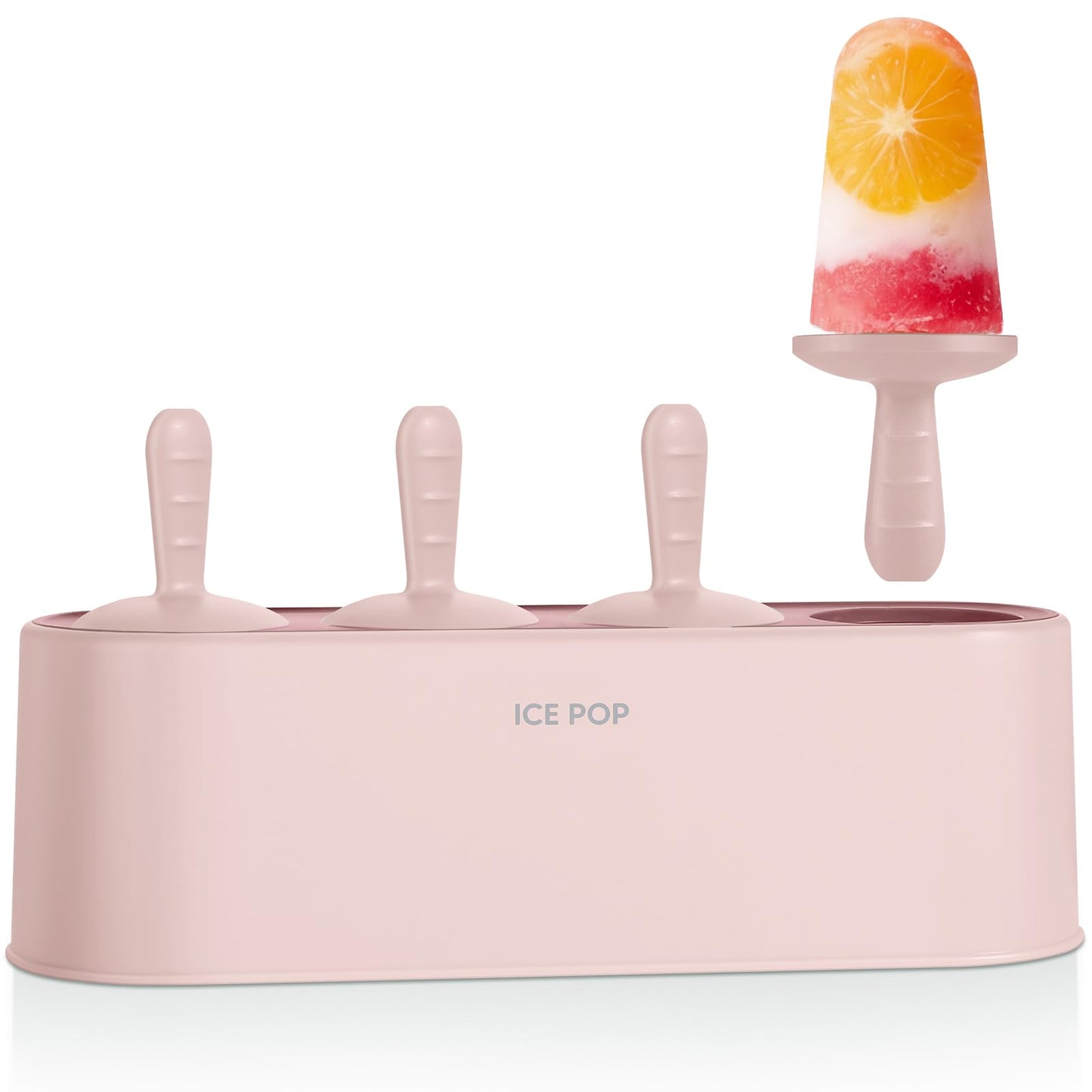 WYOK Popsicle Molds 4-Cavity Silicone Ice Pop Mold (White, Ice World Pops)