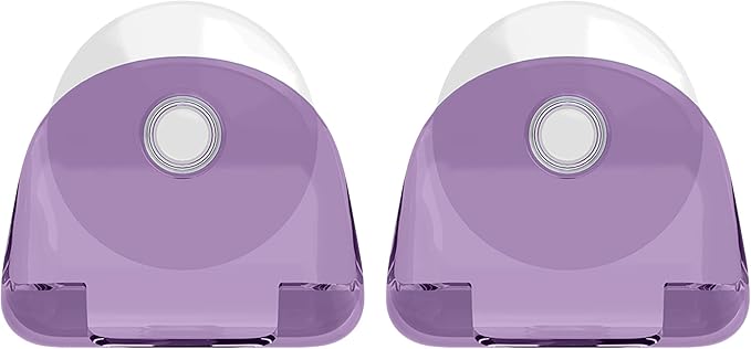 kwmobile 2x Razor Holder with Suction Cup - Self-Adhesive Shaver Wall Mount - Bathroom Organizer for Glass and Tiles - Lavender/Transparent