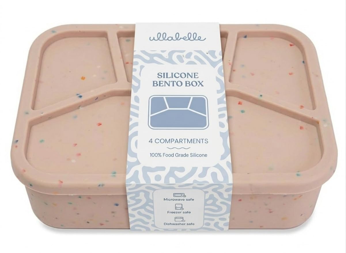 Leak Proof Square Bento Box Food-Grade Silicone Bento, BPA, Phthalate, Lead, & PVC Free - Bento Lunch Box for Daycare, Kids, & Adults - Leak Resistant Sets With Lids Snack Box Container (Pink)