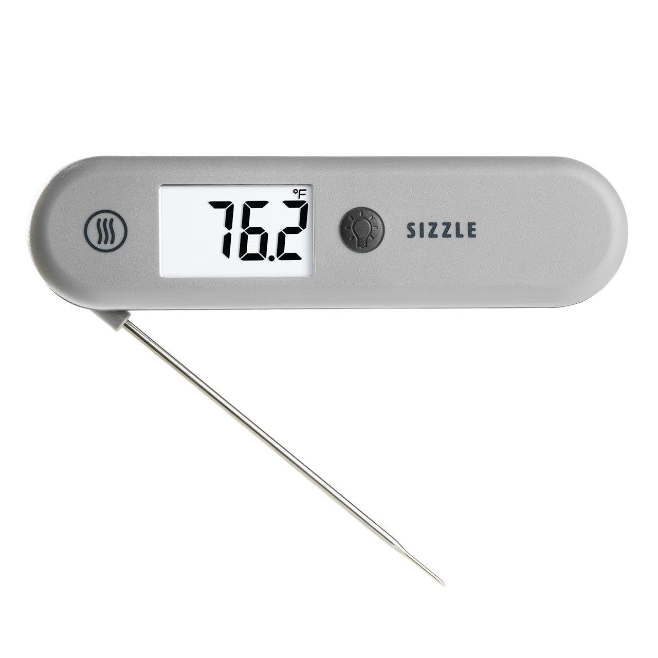 ThermoWorks SIZZLE Digital Meat Thermometer – Instant Read in 2 Seconds, Waterproof, Folding Probe with Magnetic Back, Auto-Rotating Backlit Display, for Cooking Food, Grill & BBQ - Cayenne Pepper Red
