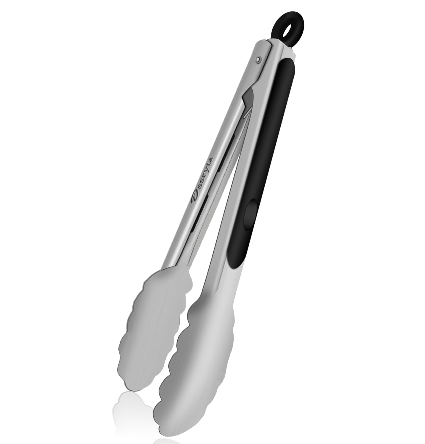 Ossryta Stainless Steel Cooking Tongs Set of 3 - Heavy Duty 12/9/7 Inch Locking Tongs, Heat Resistant to 600 Degrees, Food Grade Kitchen Metal Tong for Food, Salad, & BBQ - Dishwasher Safe
