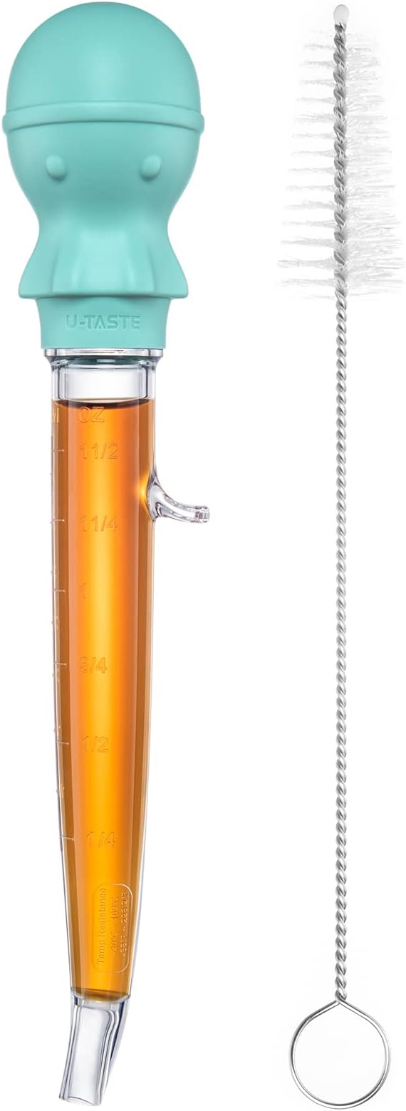 U-Taste Turkey Baster for Cooking, Large Basting Bulb with Brush, Red