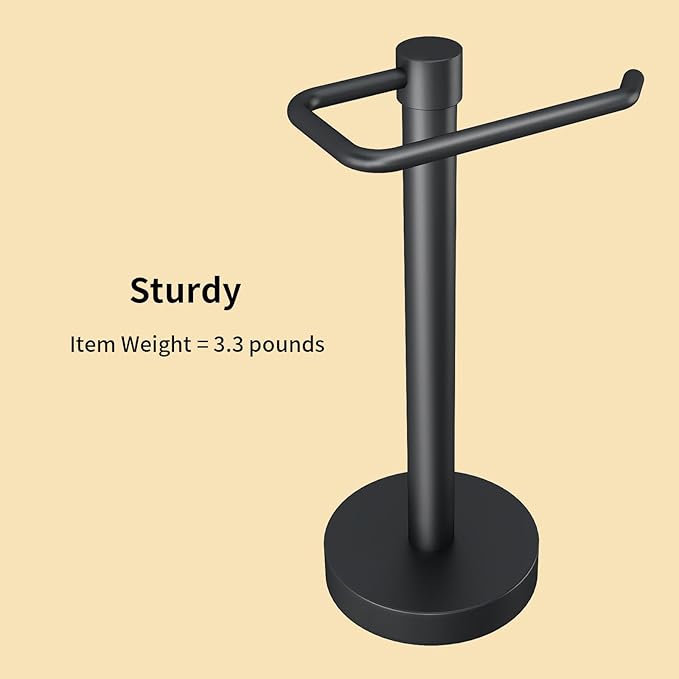 YUMORE Hand Towel Holder Stand Countertop Towel Rack Free Standing Towel Bar Hanger for Bathroom Kitchen Pro Max Matte Black