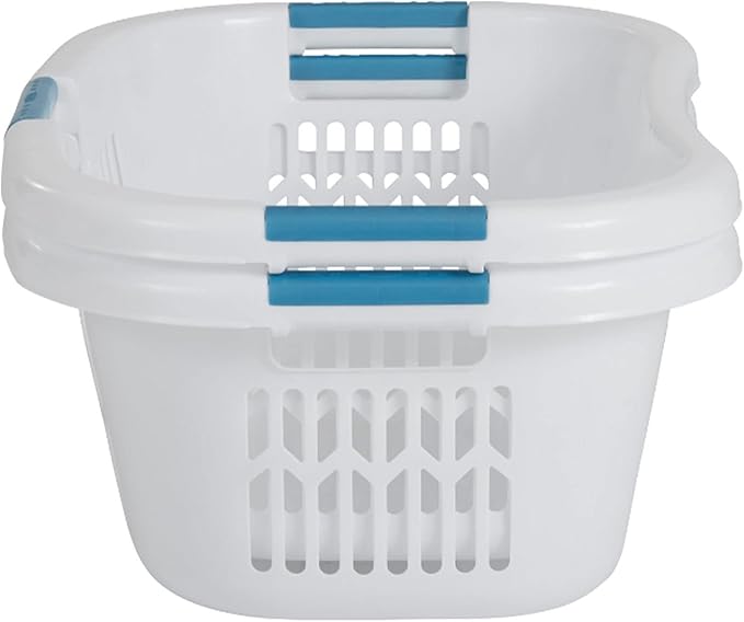 Rubbermaid Laundry Basket XL Hip-Hugger Basket 2.1-Bushel White Laundry Storage/Bathroom/Bedroom/Home Closet