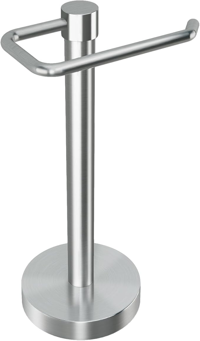 YUMORE Hand Towel Holder Stand Countertop Towel Rack Free Standing Towel Bar Hanger for Bathroom Kitchen (Brushed Nickel)
