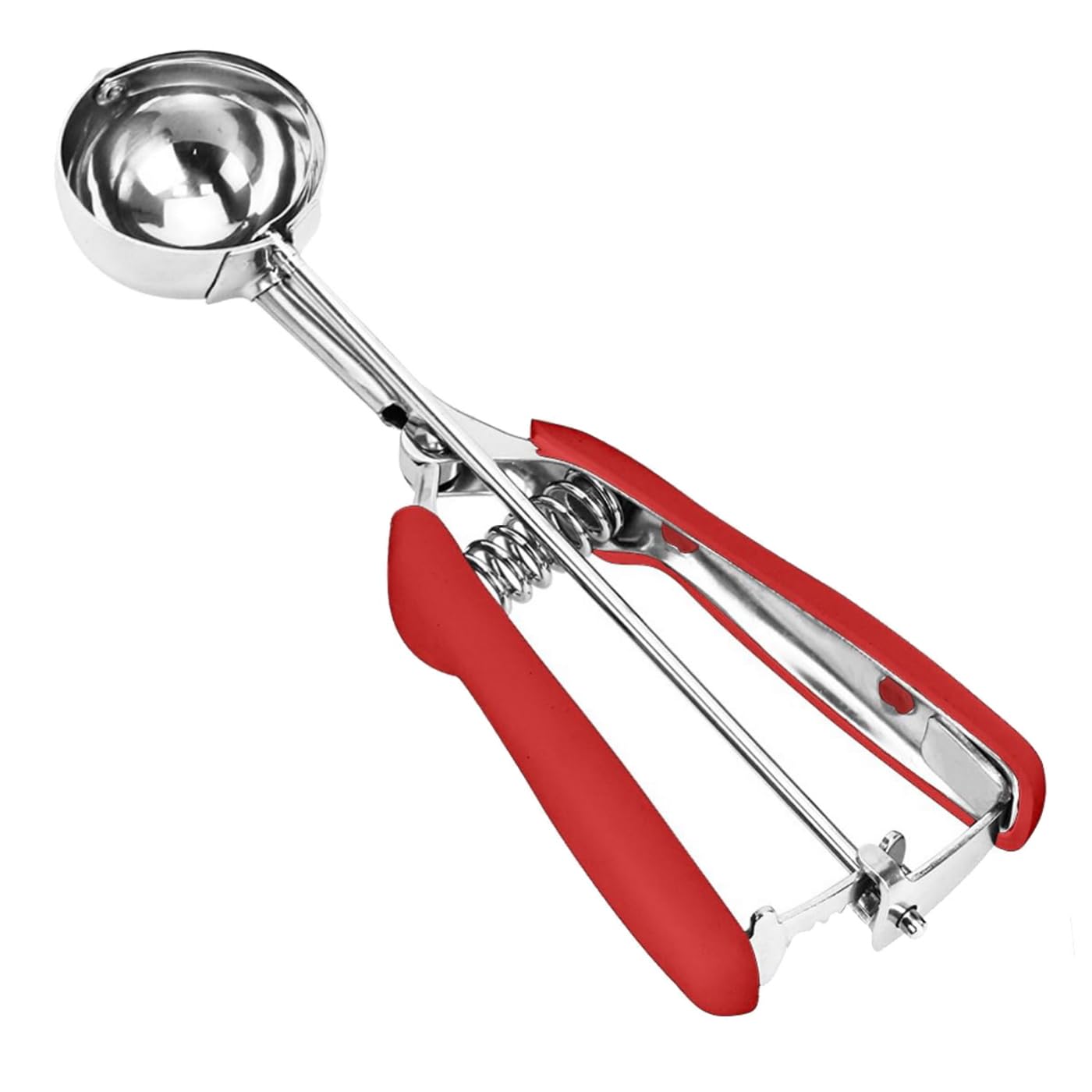 Cookie Scoop, Ice Cream Scoop, 1Tbsp/15 ml/0.5oz Cookie Scoops for Baking, 18/8 Stainless Steel Cookie Scooper for Baking, Cookie Dough Scoop with Non-slip Grip (Red)
