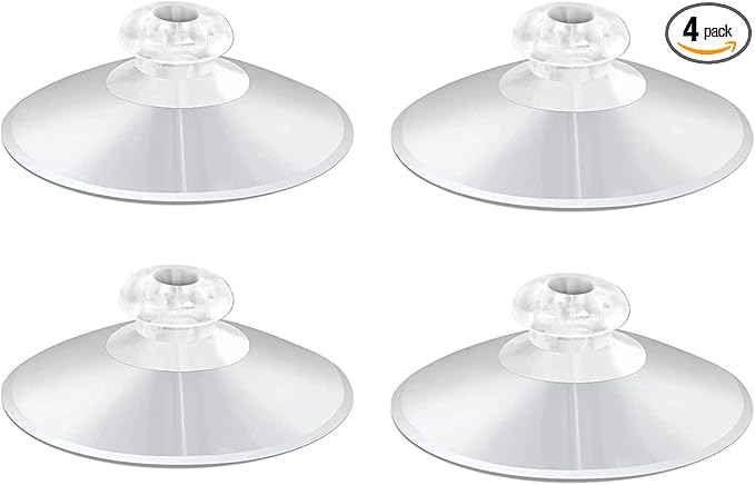 Shower Caddy Connectors Suction Cups for Bathroom, 2 Inch PVC Plastic Heavy Strength Large Clear Sucker Without Hooks, Replacement Suction Cups Compatible with iDesign (4 PCS)