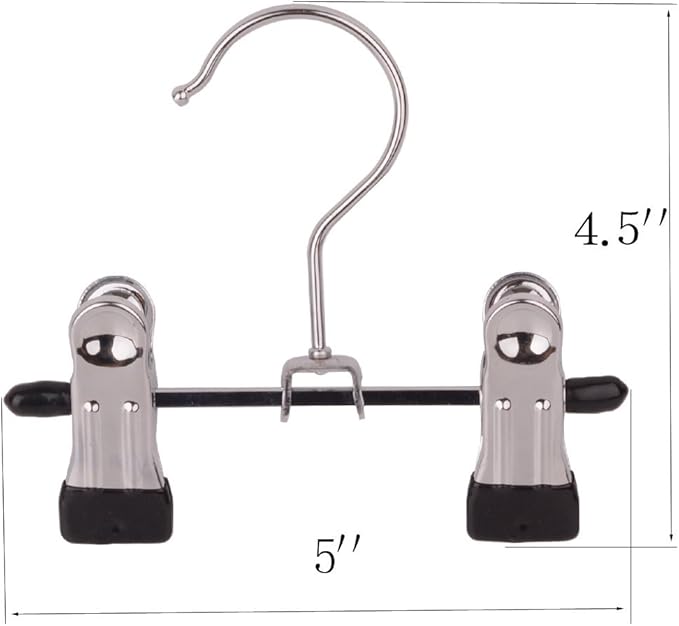 Adjustable Stainless Steel Shoe Rack Pants Folder Multi-Functional Portable Travel Laundry Washing Machine Rack Hooks Socks Clip Boot Hanger Set of 6 (6)