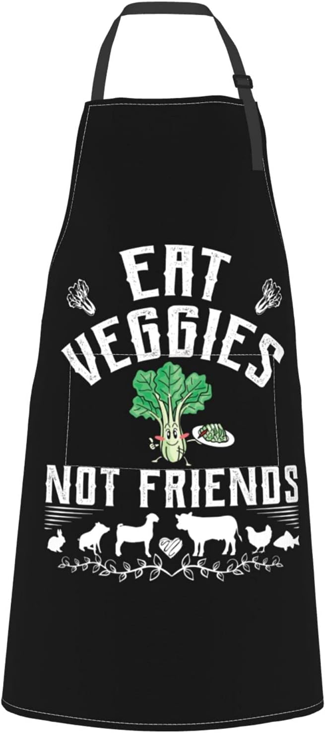 Wisedeal Vegan Apron, Waterproof Fabric, Adjustable Drawstring Collar