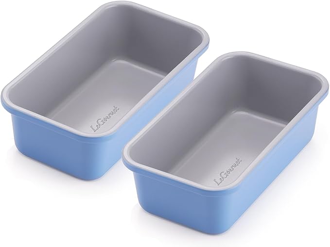 LeGourmet Nonstick Bread Loaf Pan 9 X 5 Inch, Ceramic Coating, Non-Toxic, Rust Resistant Aluminized Steel, Perfect 1 lb Baking Dish for Meatloaf, Pound Cake & Brownie (Butter 2pcs)