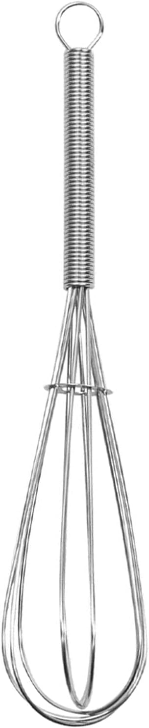 Digead Mini Wire Whisk, 3-Pack - 8, 10 & 12 Inch Small Whisk for Cooking - Ergonomic Spiral Handle, 304 Stainless Steel - Ideal for Whisking, Beating, Blending & Mixing Sauces - Silver