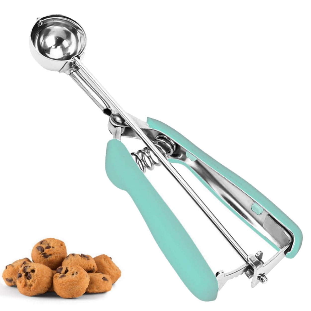Cookie Scoop, Ice Cream Scoop, 1Tbsp/15 ml/0.5oz Cookie Scoops for Baking, 18/8 Stainless Steel Cookie Scooper for Baking, Cookie Dough Scoop with Non-slip Grip (Red)