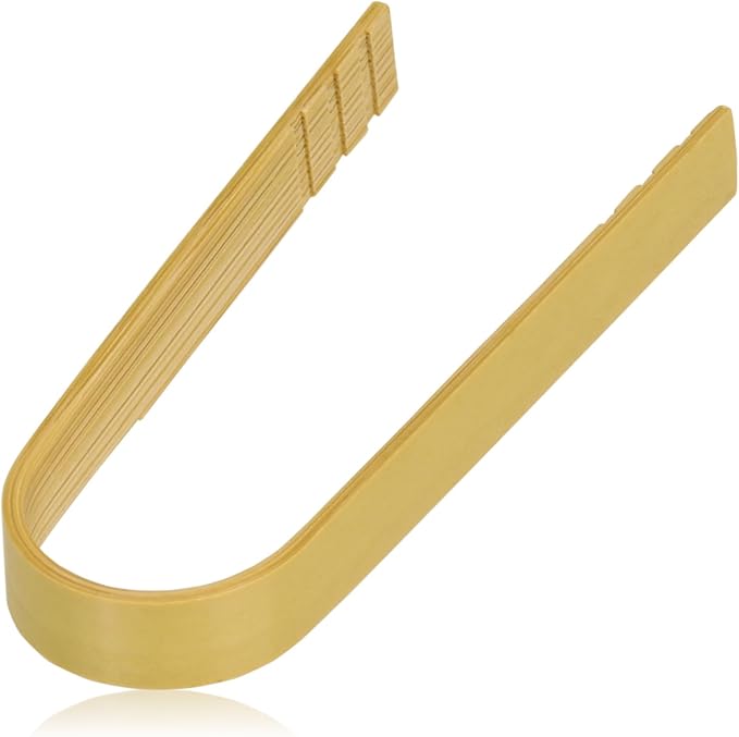 Morikuru Mini Bent Bamboo Tongs, 2.75-Inch (70mm), Small Serving Tongs for Condiments & Pickles, Tabletop Utensils, Made in Japan