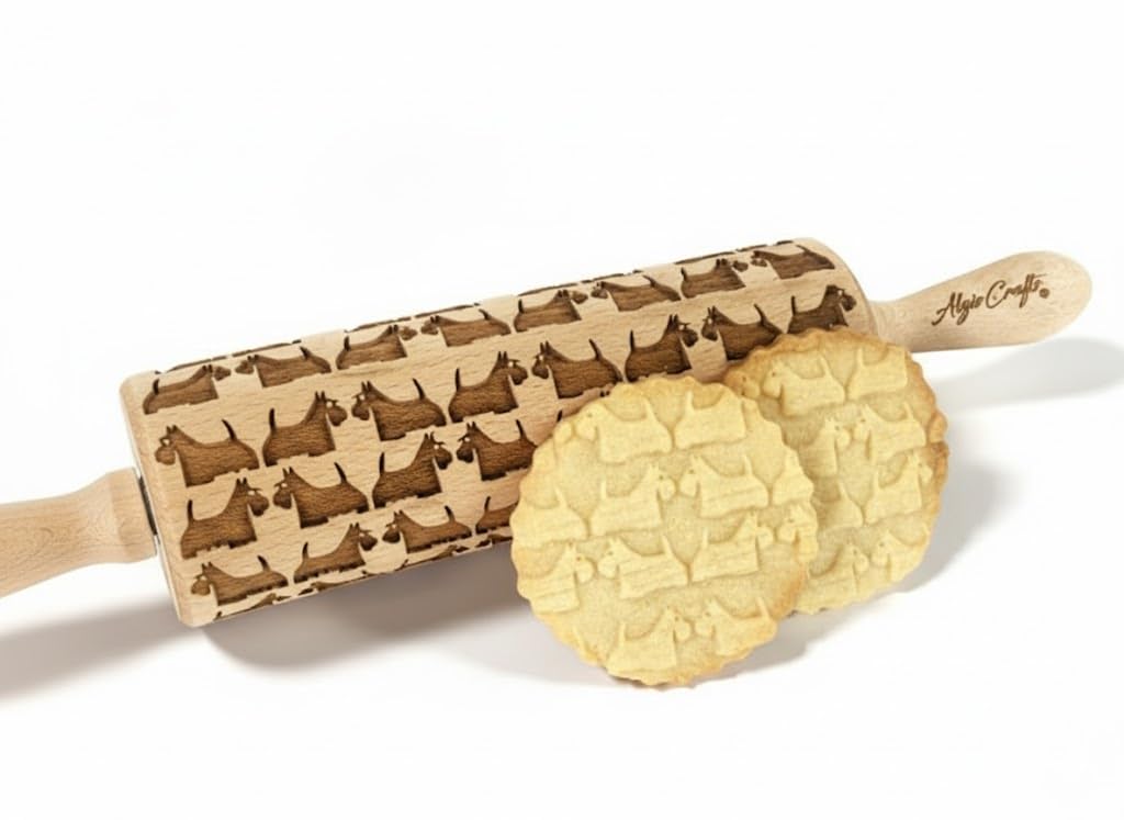 DINOSAURS EMBOSSING ROLLING PIN ENGRAVED with DINOSAURS for EMBOSSED COOKIES JURASSIC ANIMALS TYRANNOSAURUS REX