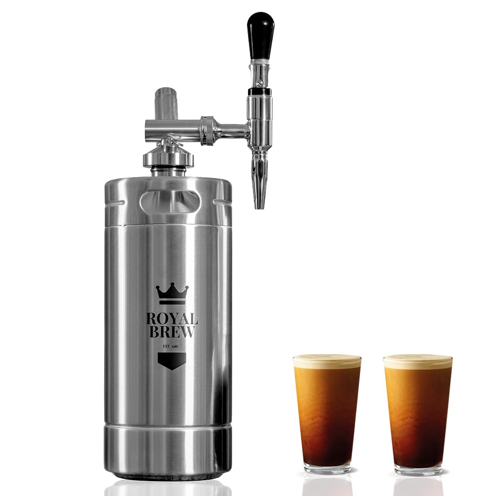 Royal Brew Nitro Cold Brew Coffee Maker, 128 oz Extra Large Home Keg Black