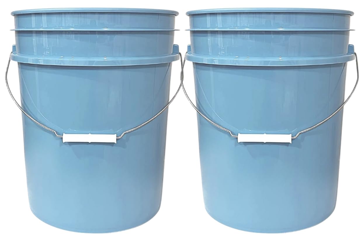 House Naturals 5 Gallon Premium HPDE Plastic Bucket - Made in USA Food Grade Container, BPA Free All Purpose Pail (5, Red)