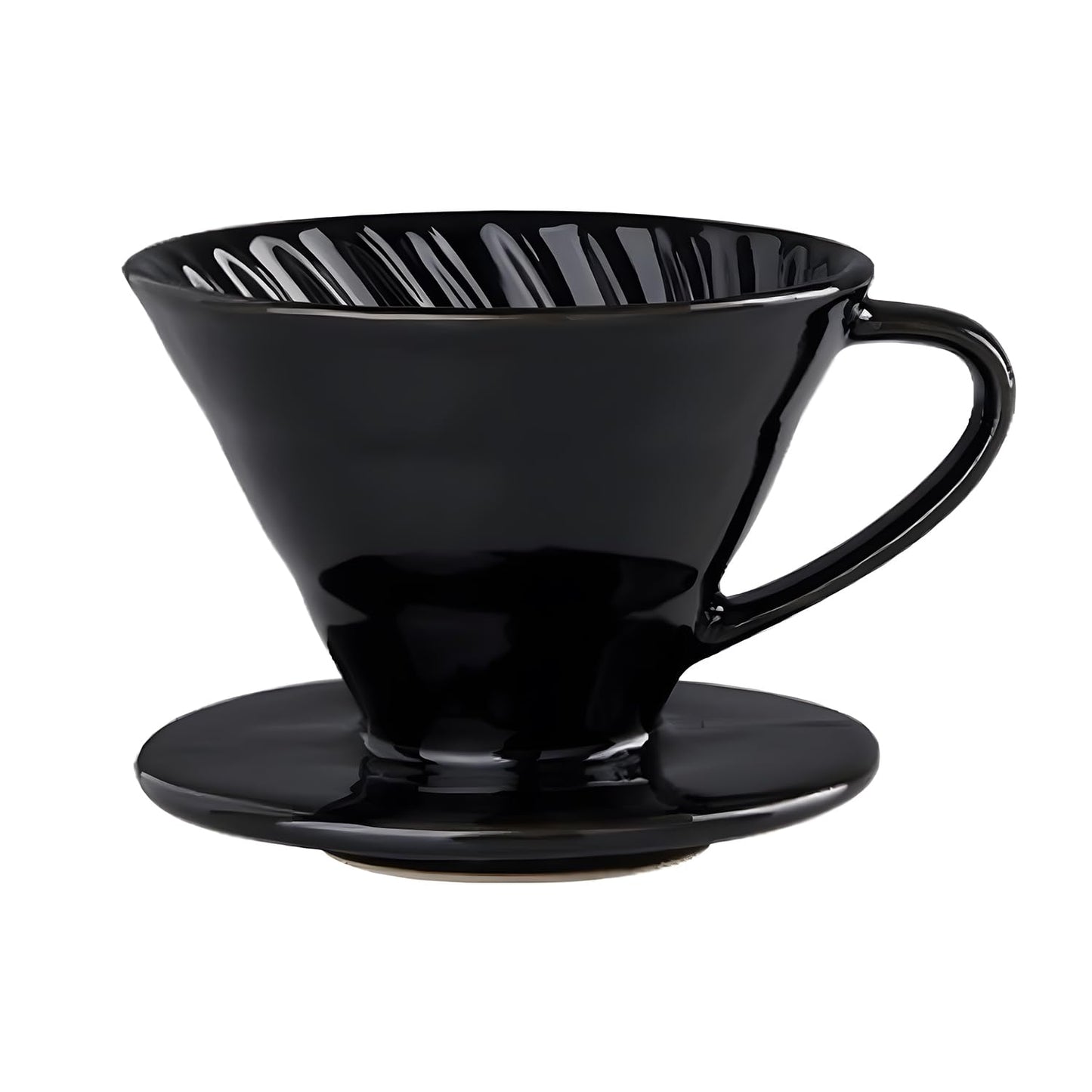 Marirao Pour Over Coffee Maker, Single Cup Coffee Dripper, Manual Porcelain Slow Brewing Accessories for Travel, Camping, Office, Home, Cafe, Coffee Gifts (Black, Medium)