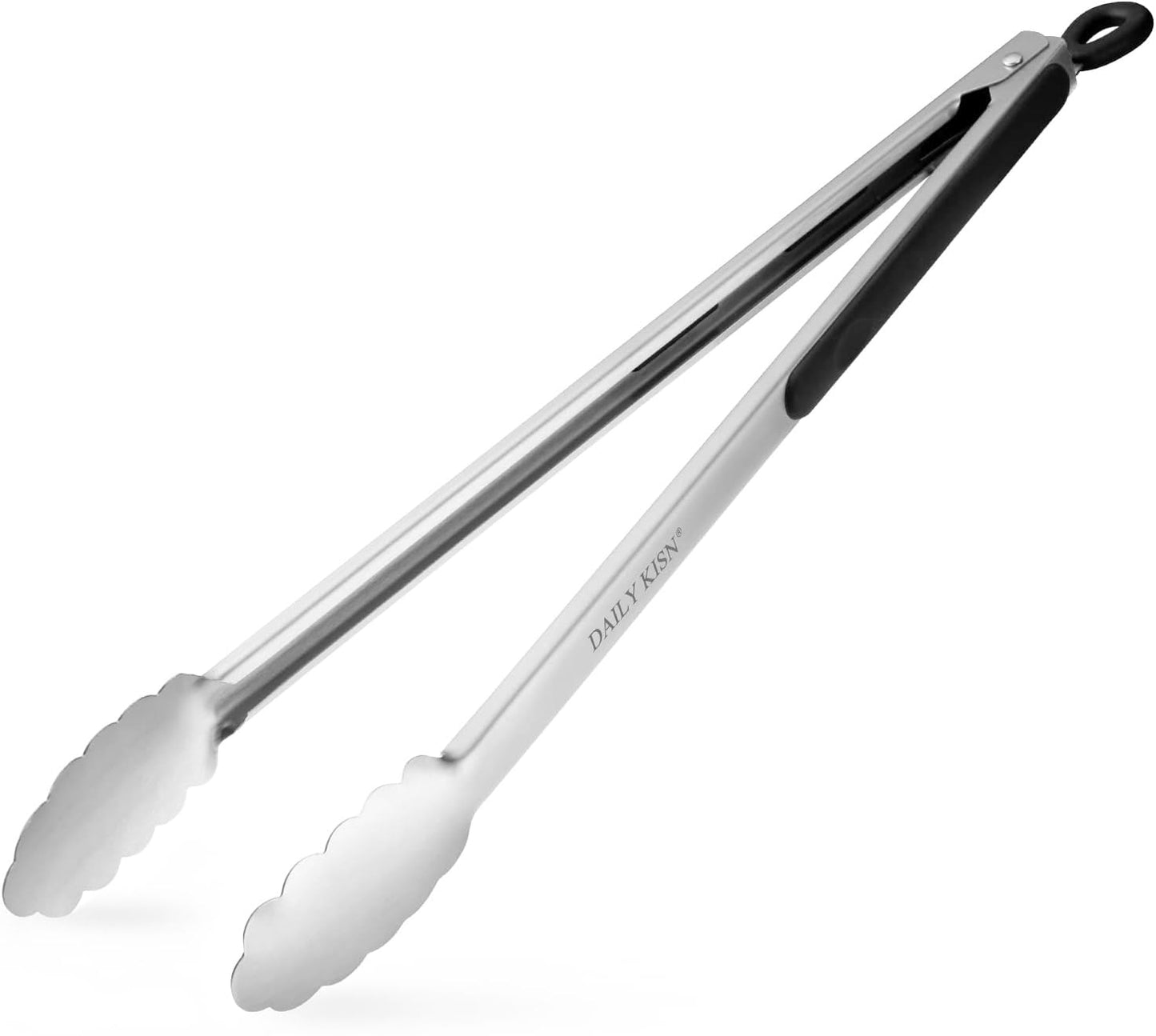 7-Inch Stainless Steel Kitchen Tongs Set, for Cooking Serving (7", 3PCS)
