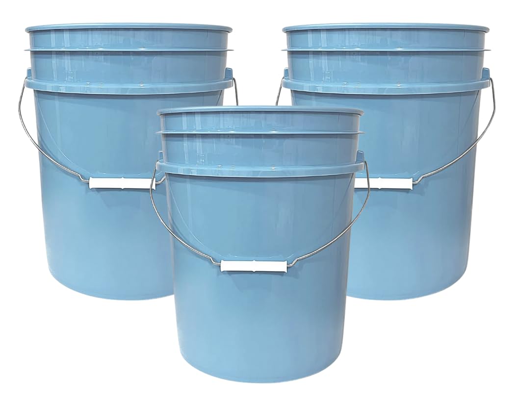 House Naturals 5 Gallon Premium HPDE Plastic Bucket - Made in USA Food Grade Container, BPA Free All Purpose Pail (5, Red)