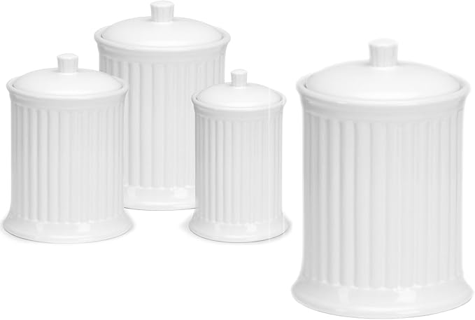 Omniware Simsbury Canister, Set of 4 - Silicone Seal, Ceramic (Turquoise)