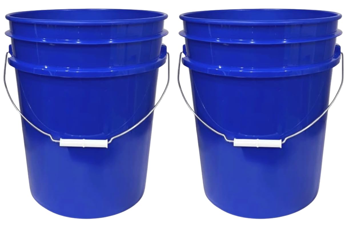House Naturals 5 Gallon Premium HPDE Plastic Bucket - Made in USA Food Grade Container, BPA Free All Purpose Pail (5, Red)
