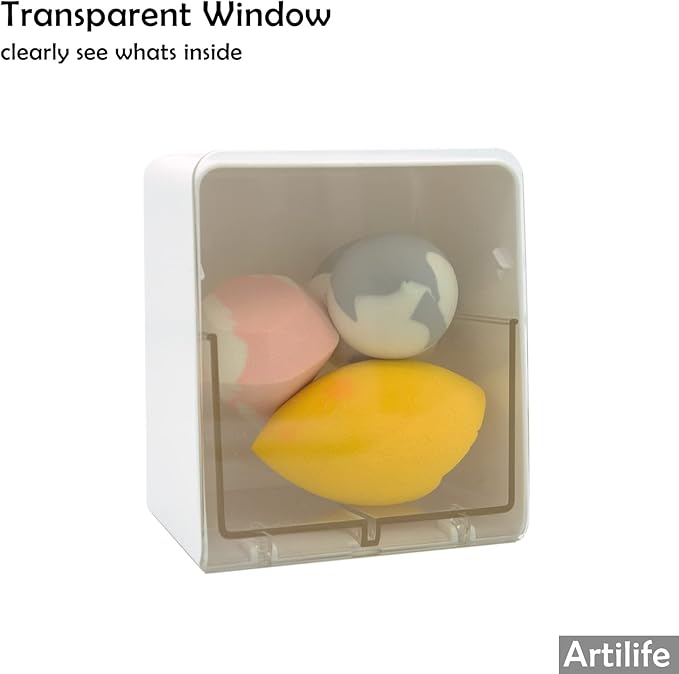 Artilife Bathroom Qtip Holder Canisters for Swabs and Balls, Vanity Countertop Storage Organizer (1 Pack)