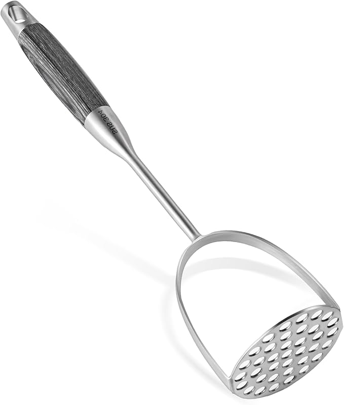 Potatoe Masher Stainless Steel - Heavy Duty Potato Mashed, Professional Integrated Masher for Avocado, Potatoes, Beans, Meat, Vegetables