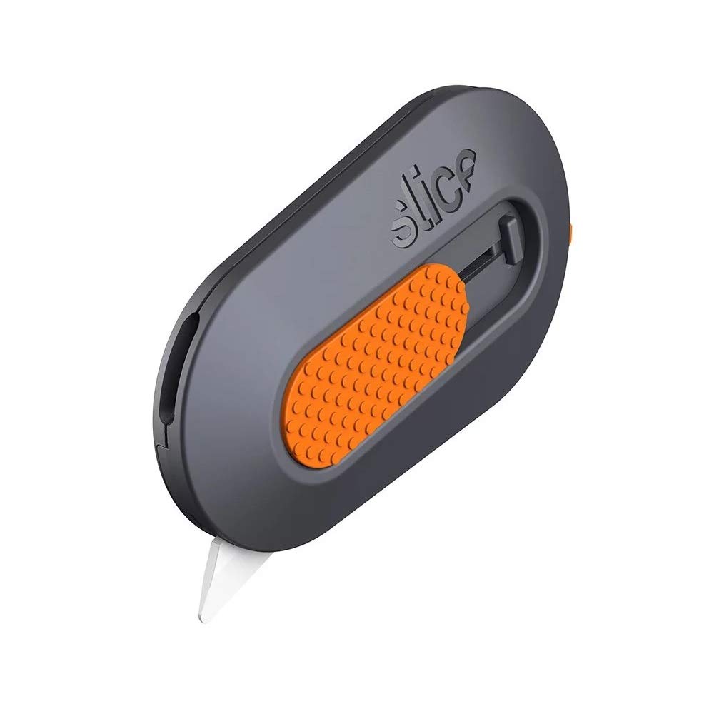 Slice Mini Box Cutter | Manual Retracting | Safe Ceramic Box Cutter Lasting 11x Longer than Metal | Box Opener | 1 Pack | Orange