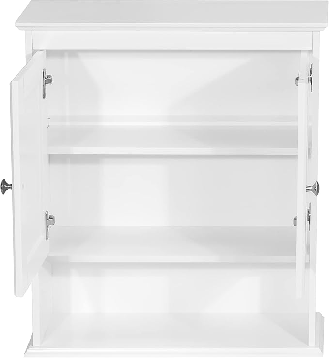 Spirich Bathroom Cabinet Wall Mounted with Doors, Wood Hanging Cabinet with Doors and Shelves Over The Toilet, Bathroom Wall Cabinet White | Wall Mounted, with Doors, Hanging Cabinet, Over The Toilet