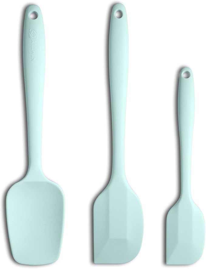 3-Piece Silicone Spatula Set, 600°F Heat Resistant, Orange