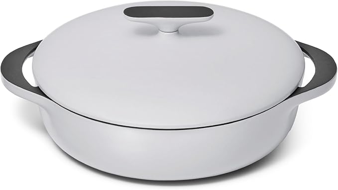 Caraway Enameled Cast Iron Braiser Pan for Slow Cooking
