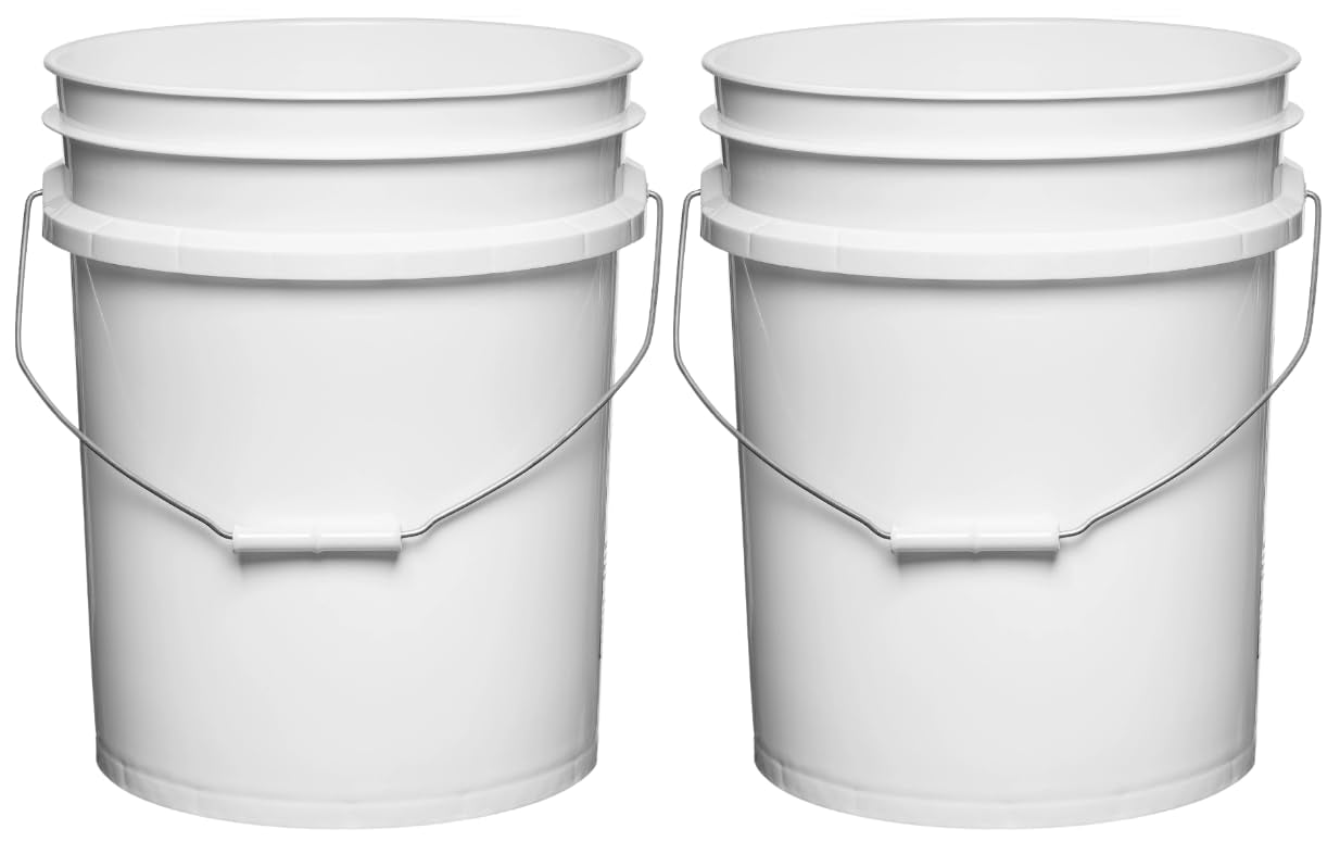 House Naturals 5 Gallon Premium HPDE Plastic Bucket - Made in USA Food Grade Container, BPA Free All Purpose Pail (5, Red)