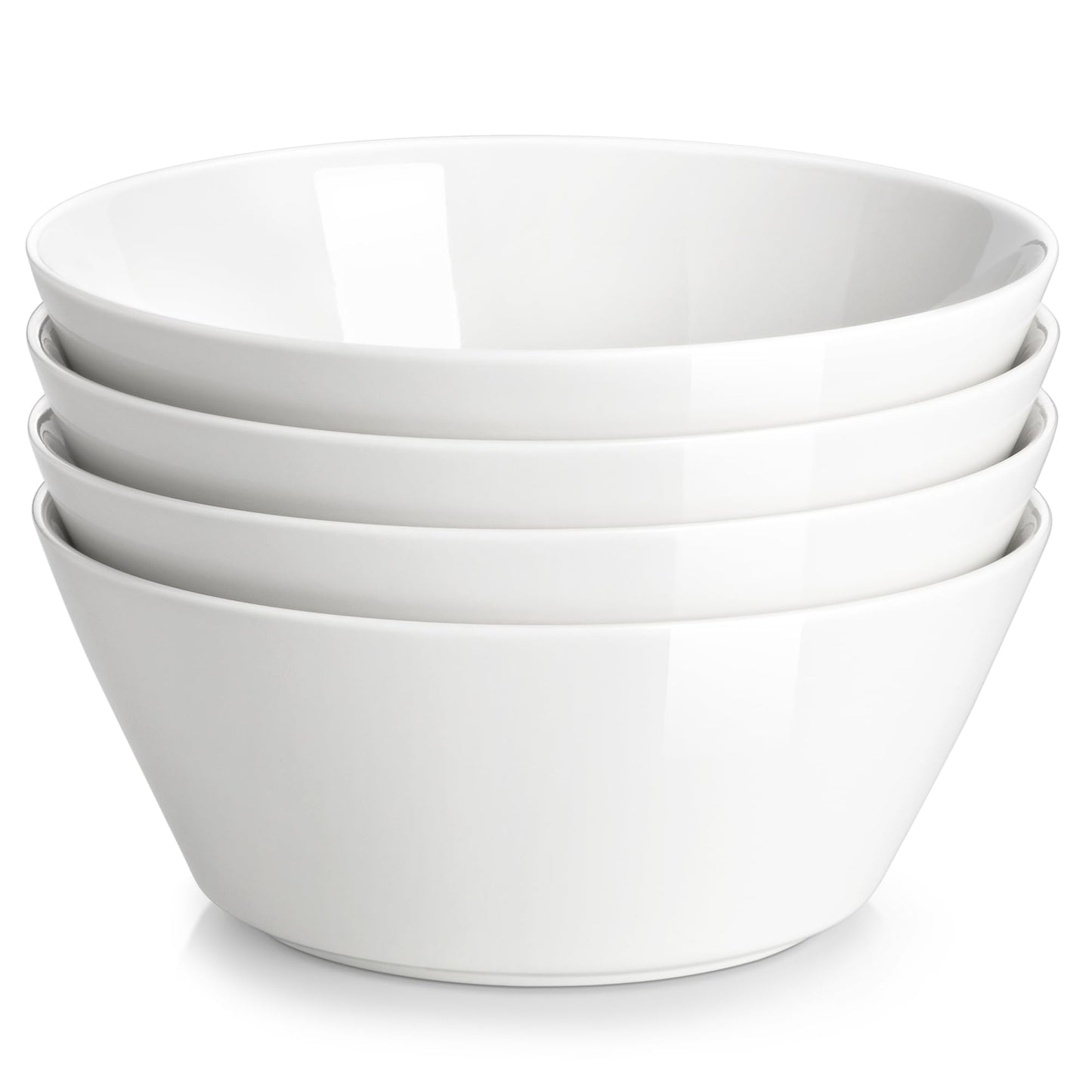 MALACASA 35 OZ Soup Bowls Set of 4, White Bowls Deep Cereal Ramen Bowl