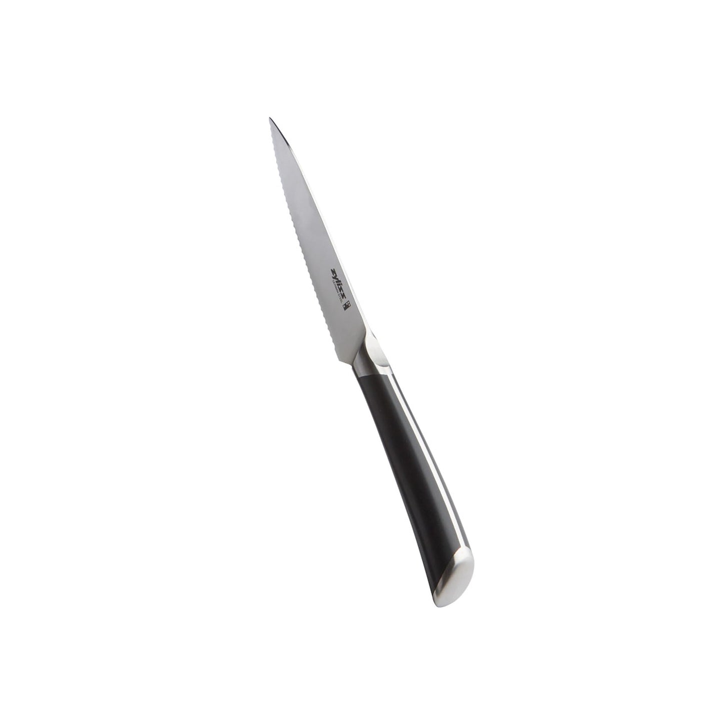 Zyliss Comfort Pro Serrated Paring Knife - Full Tang Vegetable & Bread Knife - Ice Hardened Stainless Steel Serrated Knife - Cutlery with Antibacterial Handle - Black/Stainless Steel - 4.5 Inches