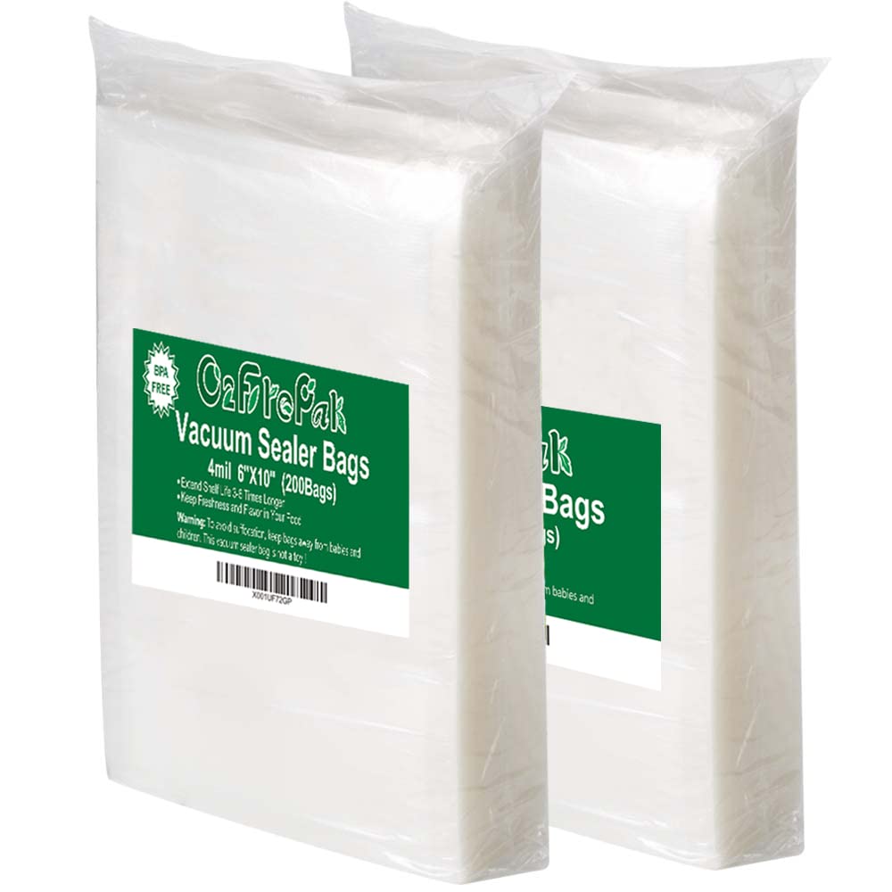 O2frepak Pint 4mil 6"x10" Vacuum Sealer Bags 200ct