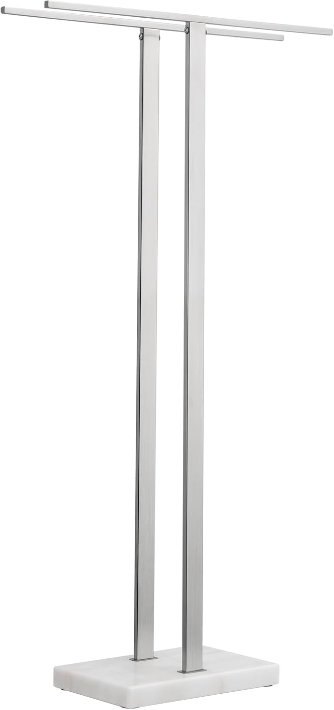 KES Standing Towel Rack Taller Version, 37" H (Equal Height) Bathroom Towel Rack Stand with Marble Base, Free Standing Towel Holder Stand, SUS304 Stainless Steel Brushed Finish, BTH229-2
